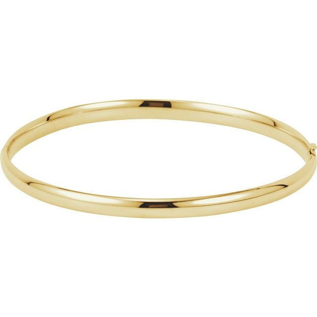 14K Yellow 4 mm Hinged Bangle 7' Bracelet