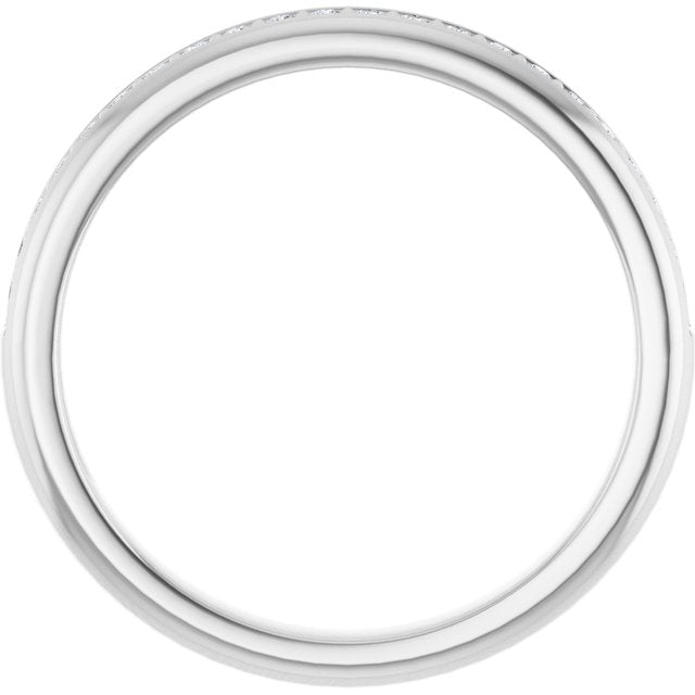 14k White 1/8 Ctw Natural Diamond Band