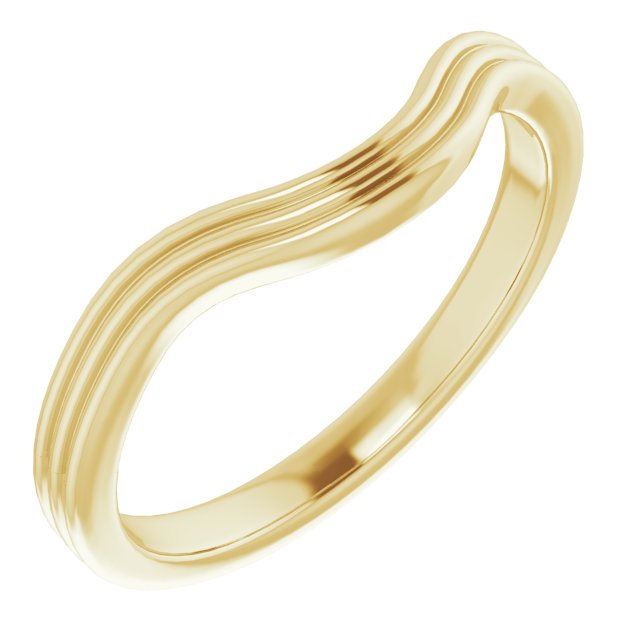 14k Yellow Band For 9x7 Mm Oval Ring