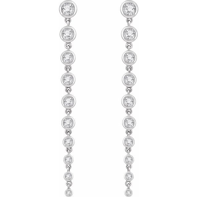 14k White 2 Ctw Lab-grown Diamond Earrings