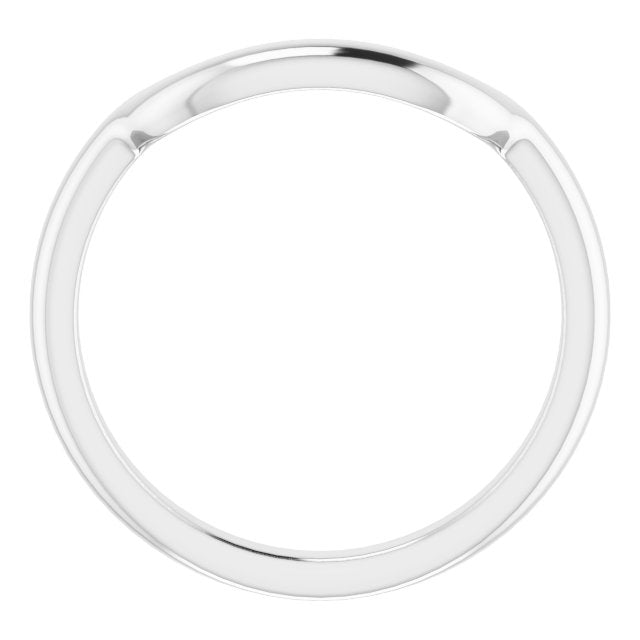 18k White Band For 10 Mm Square Ring