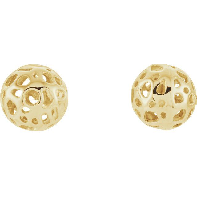 14k Yellow Ball Earrings