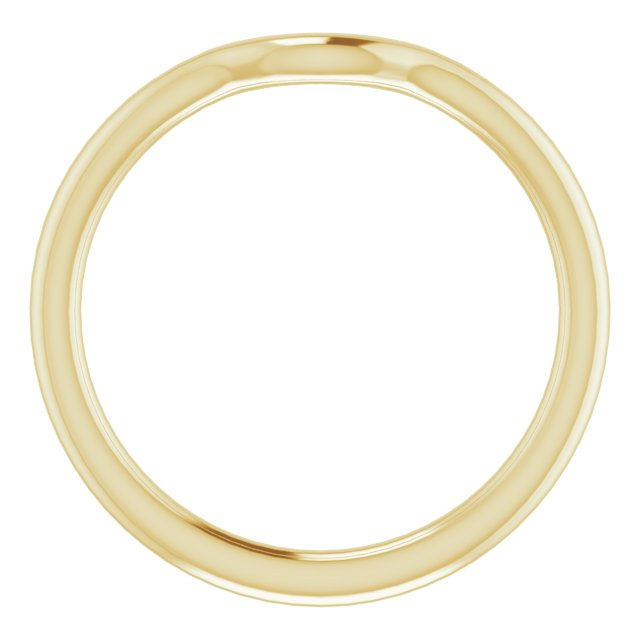 14k Yellow Band For 8x6 Mm Oval Ring