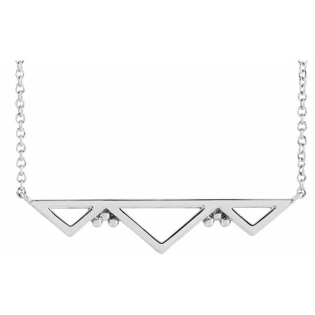 Sterling Silver Geometric Bar 18' Necklace