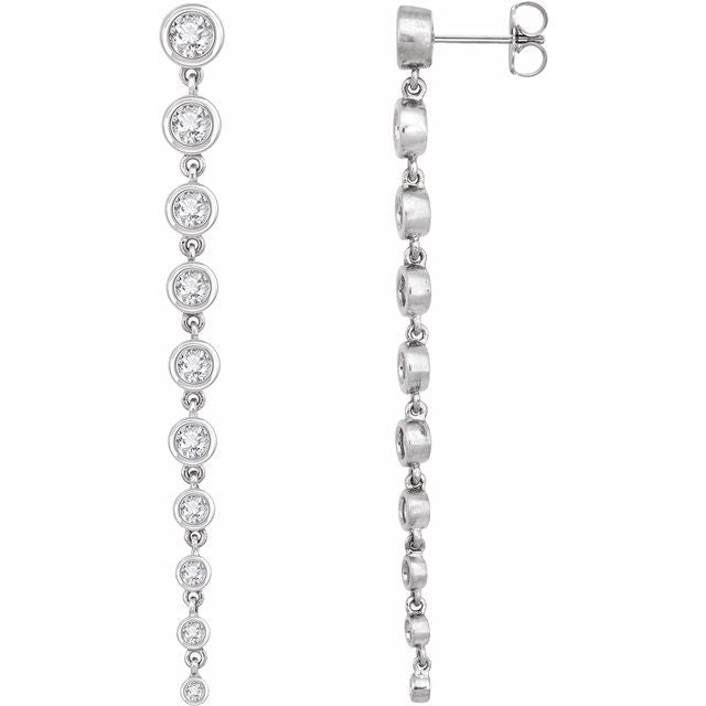 14k White 2 Ctw Lab-grown Diamond Earrings