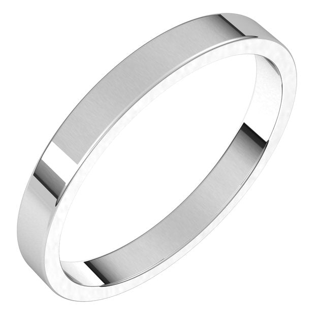 14K White 2.5 mm Flat Band Size 6.5