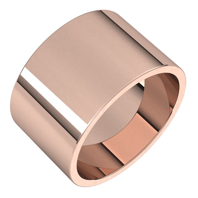 18k Rose 12 Mm Flat Band Size 5.5