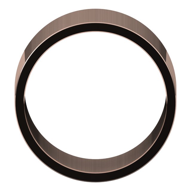 18k Rose 12 Mm Flat Band Size 5.5