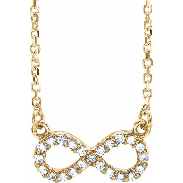 14K Yellow 1/10 CTW Natural Diamond Infinity 16 1/2' Necklace