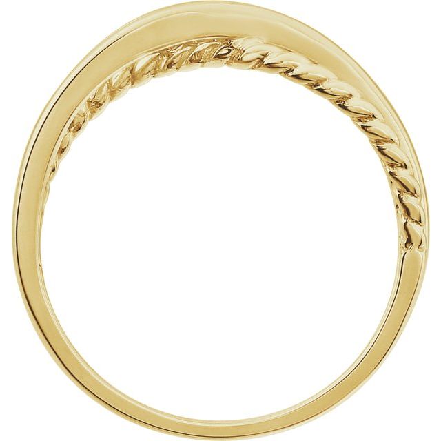 14k Yellow Rope Criss-cross Ring