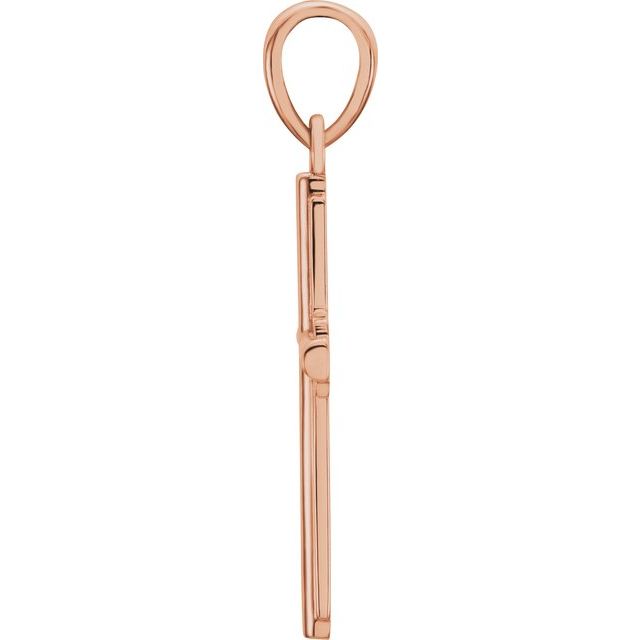 14k Rose Cross Pendant