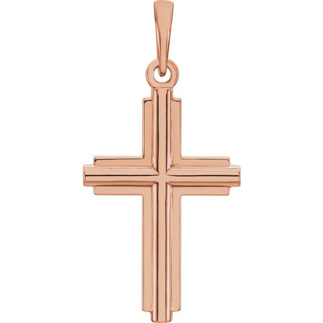 14k Rose Cross Pendant