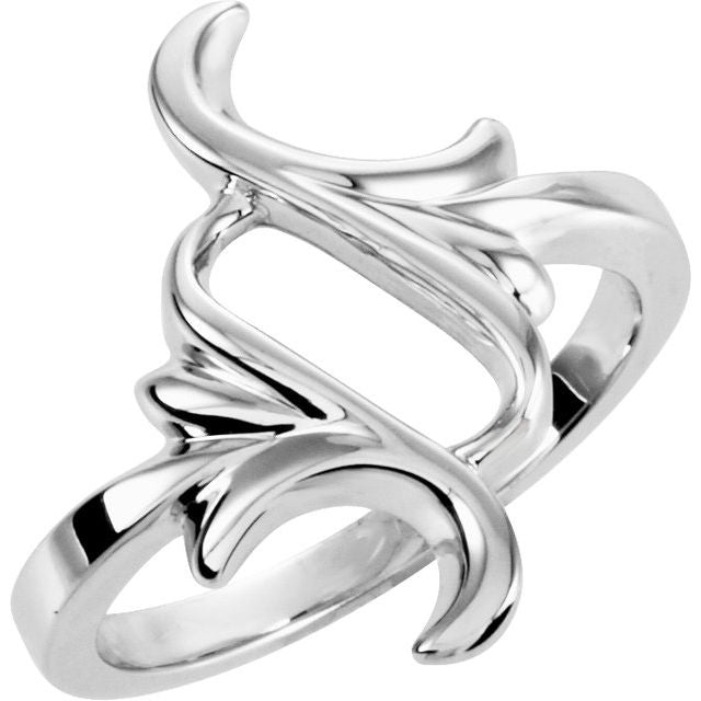14k White Freeform Ring