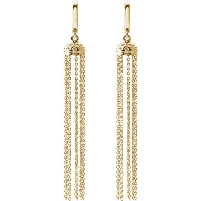 14k Yellow 56 Mm Hinged Hoop Chain Earrings