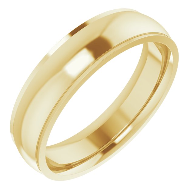 14k Yellow 5 Mm Comfort Fit Edge Band Size 7.5