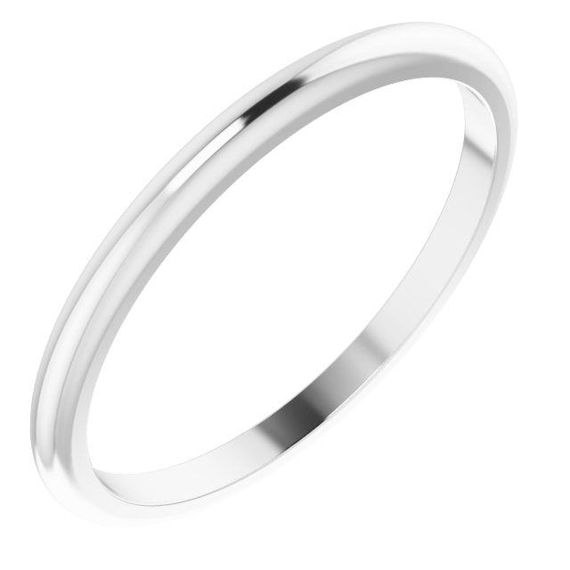 14K White 1.5 mm Half Round Band Size 5.5