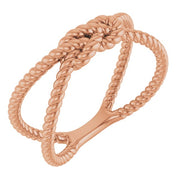14k Rose Rope Knot Ring