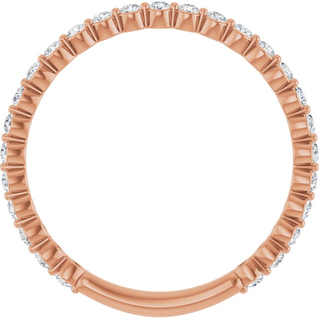 14k Rose 1/3 Ctw Natural Diamond Anniversary Band