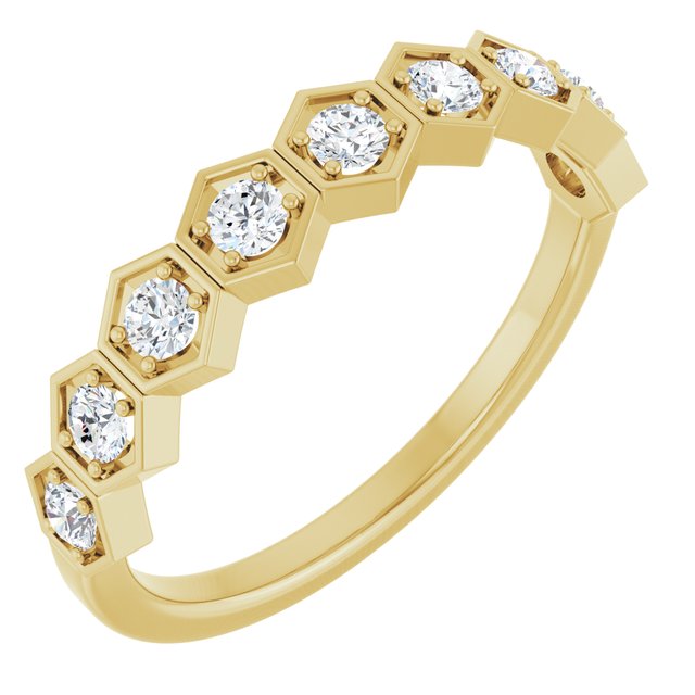 14k Yellow 1/3 Ctw Natural Diamond Stackable Ring