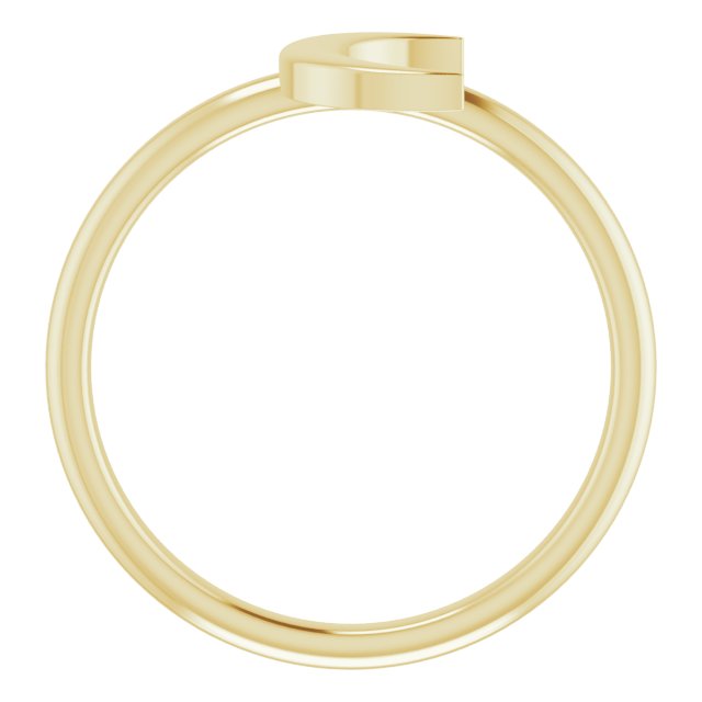 14k Yellow Crescent Moon Ring