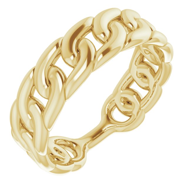 14k Yellow Stackable Chain Link Ring
