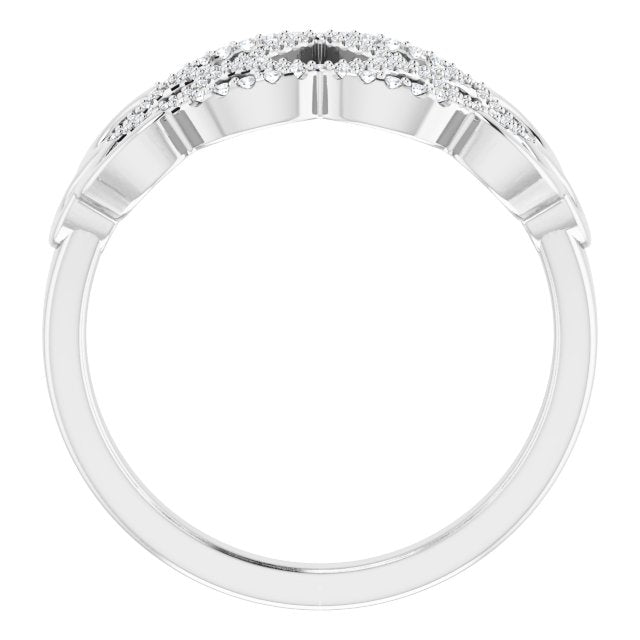 14k White 1/5 Ctw Diamond Woven Ring