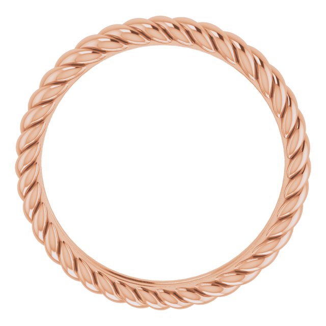 14k Rose 3.5 Mm Rope Band Size 5.5