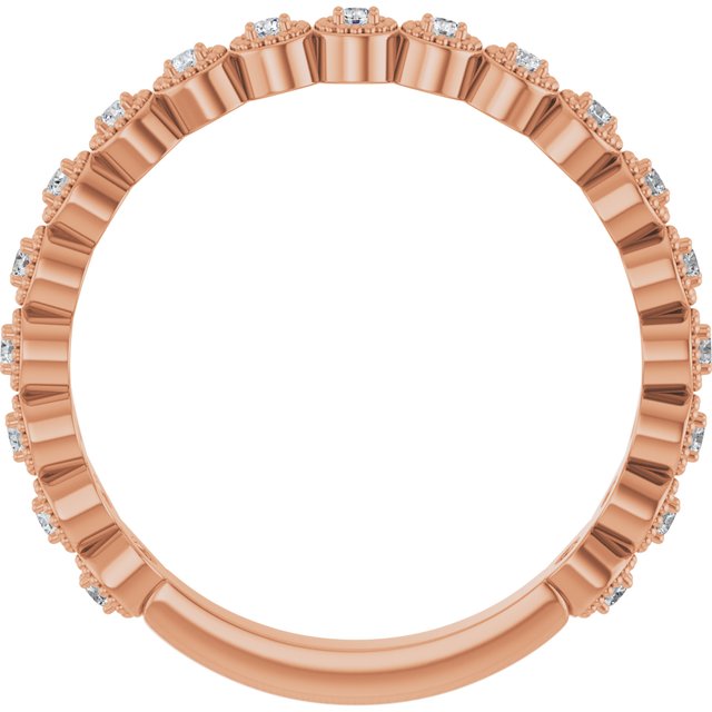 14k Rose 1/6 Ctw Natural Diamond Anniversary Band