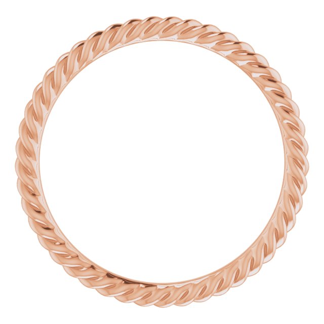 14k Rose 1.3 Mm Skinny Rope Band Size 5.5