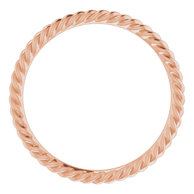 14k Rose 1.3 Mm Skinny Rope Band Size 6.5