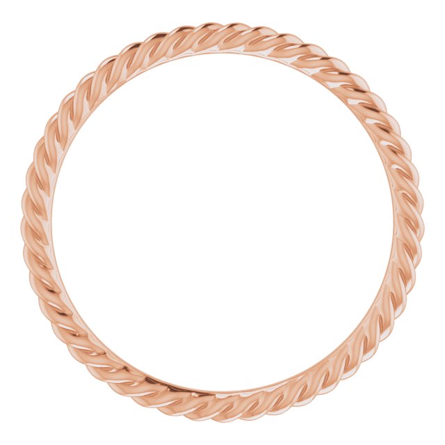 14k Rose 1.3 Mm Skinny Rope Band Size 7.5