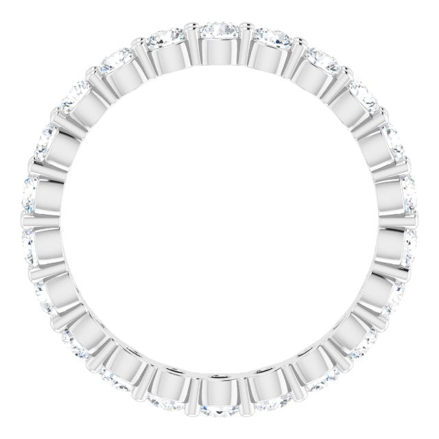14K White 1 1/5 CTW Natural Diamond Eternity Band Size 6