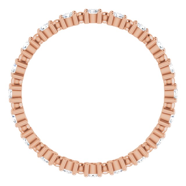 14k Rose 3/8 Ctw Natural Diamond Eternity Band Size 5.5