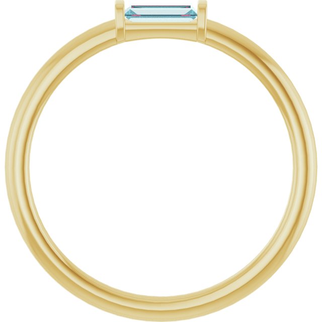 14k Yellow Natural Sky Blue Topaz Stackable Ring