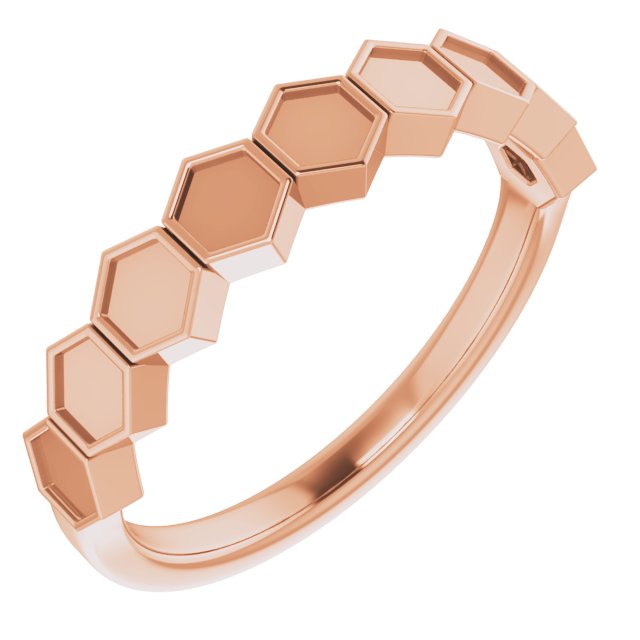 14k Rose Stackable Geometric Ring