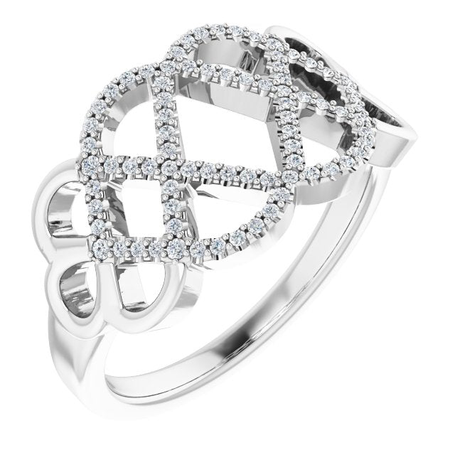 14k White 1/5 Ctw Diamond Woven Ring
