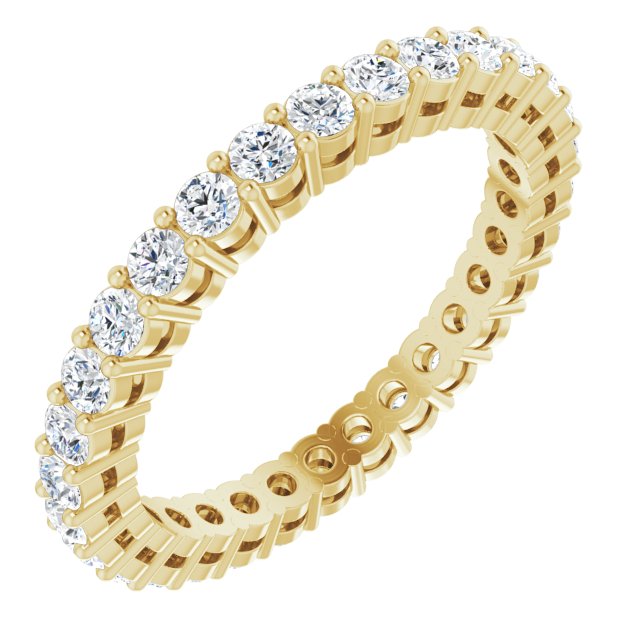 14k Yellow 9/10 Ctw Natural Diamond Eternity Band Size 6
