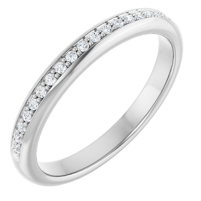 14k White 1/8 Ctw Natural Diamond Band