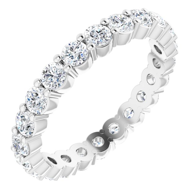 14K White 1 1/5 CTW Natural Diamond Eternity Band Size 6
