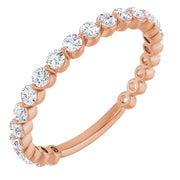 14k Rose 3/4 Ctw Natural Diamond Anniversary Band