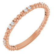 14k Rose 1/8 Ctw Natural Diamond Anniversary Band