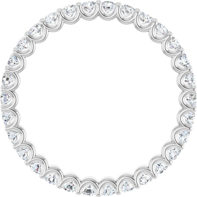 14k White 9/10 Ctw Natural Diamond Eternity Band Size 7