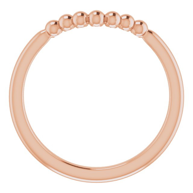 14k Rose Stackable Beaded Stackable Ring