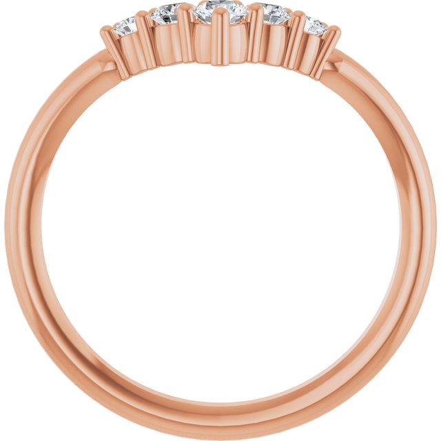 14k Rose 1/4 Ctw Natural Diamond Graduated V Ring