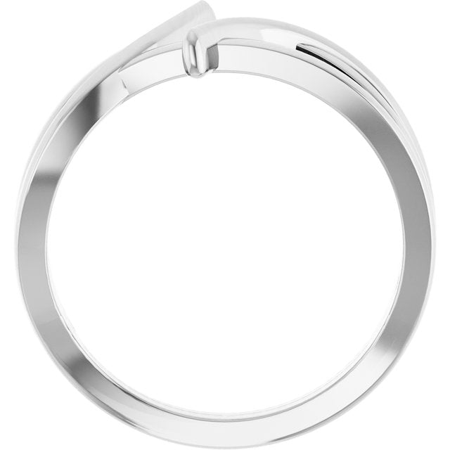 Sterling Silver 12.4 Mm Freeform Bypass Ring