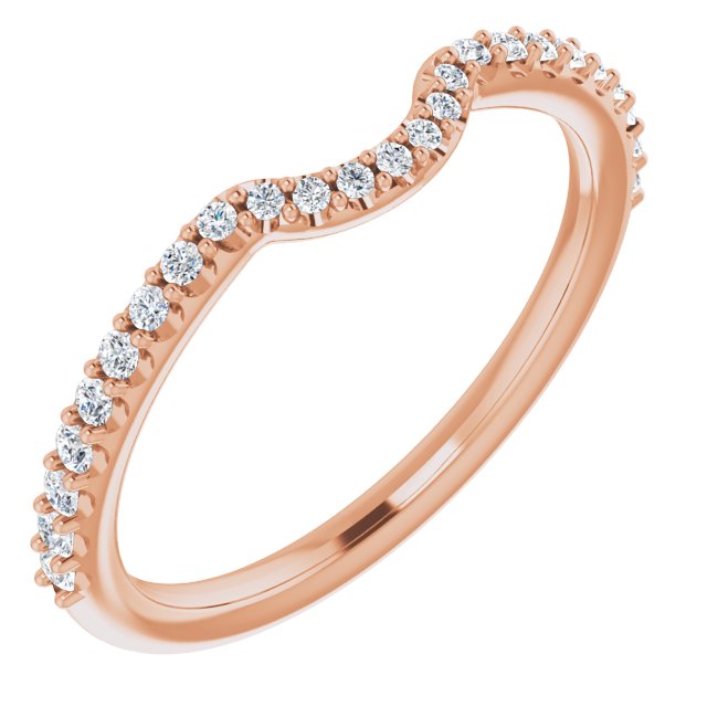 14k Rose 1/5 Ctw Natural Diamond Matching Band