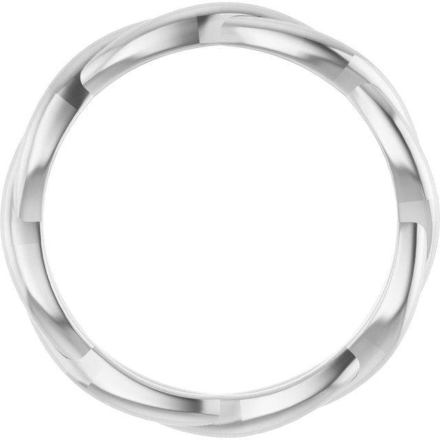 14k White 2.2 Mm Woven-design Band Size 7