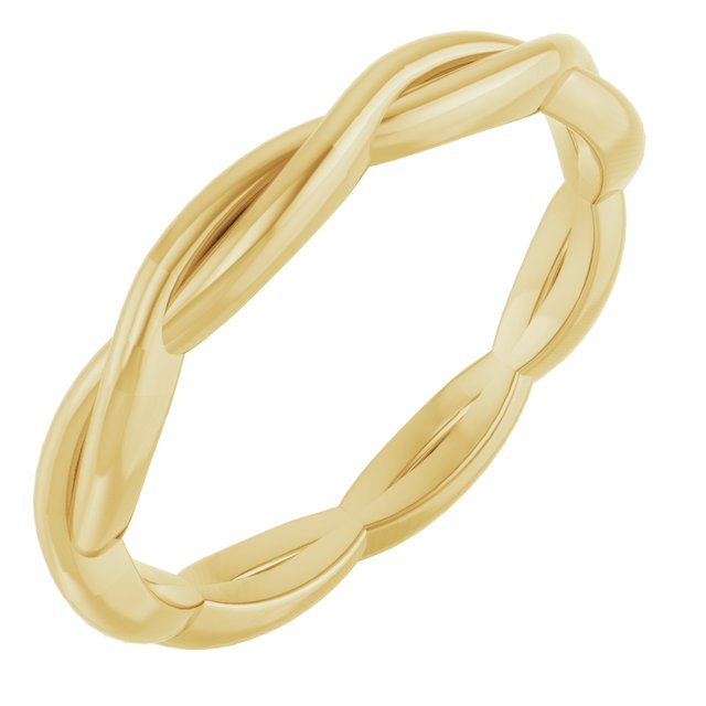 14k Yellow 2.2 Mm Woven-design Band Size 7