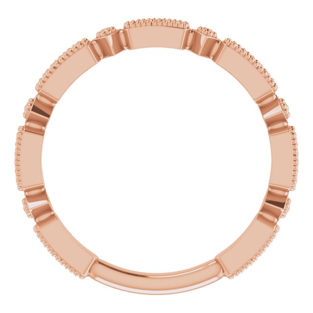 14k Rose Stackable Bead Ring