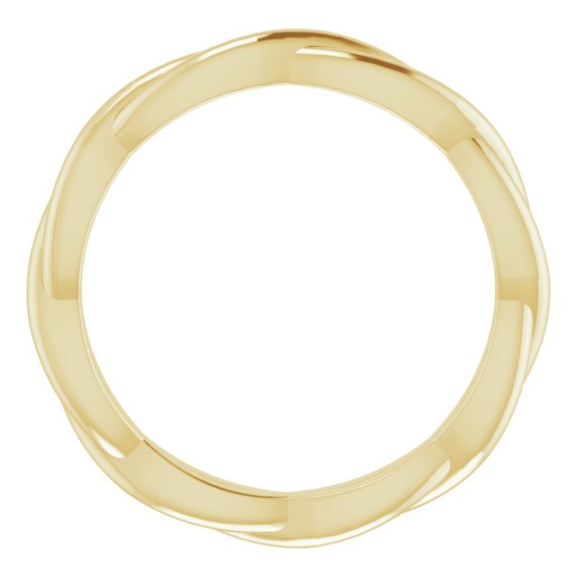 14k Yellow 2.2 Mm Woven-design Band Size 5